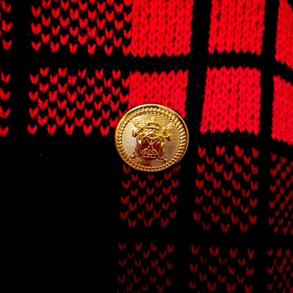 Ladies Red Plaid Dress with gold buttons🌺 - Picture 3 of 4